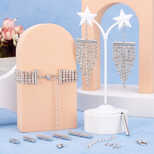 Iron Slide On End Tube sluitingen met 70 st Twist Extender Kettingen, 240 st. Legering Kreeft Klauwsluitingen voor sieraden maken