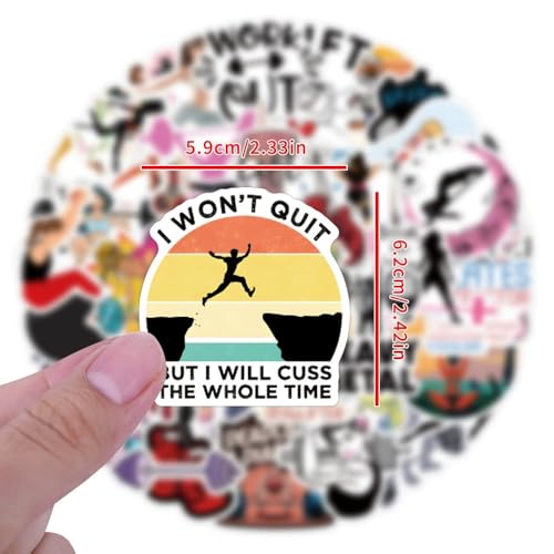 Fitness Inspirerende Stickers voor tieners en volwassenen, 50 stuks, Fitness Vinyl Sticker Set, Auto, Motorfiets, Fiets, Skateboard, Snowboard, Bagage, Laptop, Koffer, Helm, Motorfiets, Computer 5