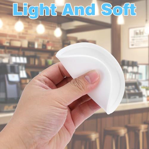 Set van 4 Siliconen onderzetters, onderzetters, glazen, ronde non-slip en geïsoleerde glasonderzetters voor tafel, bureau, kantoor, keuken, bar, drankjes meubelbeschermer (White) 3