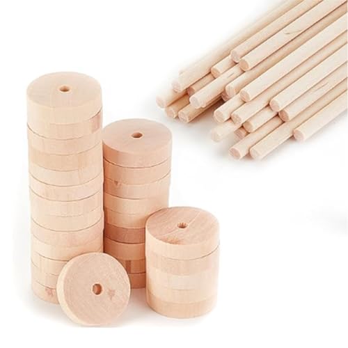 Onafgewerkt Houten Wielen voor Ambacht, DIY Houten Stukken voor Schilderen en Decoraties met Kerstboom Base 4