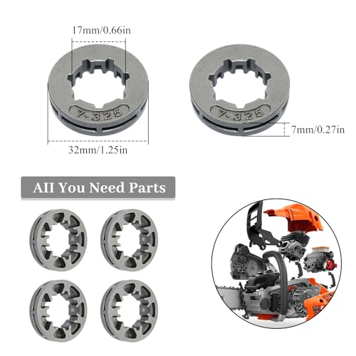 Set van 5 tandwielen met 7 tanden, 0,669 inch voor Stihl MS210 MS230 MS231 MS240 MS251 MS260 MS261 024 025 021 022