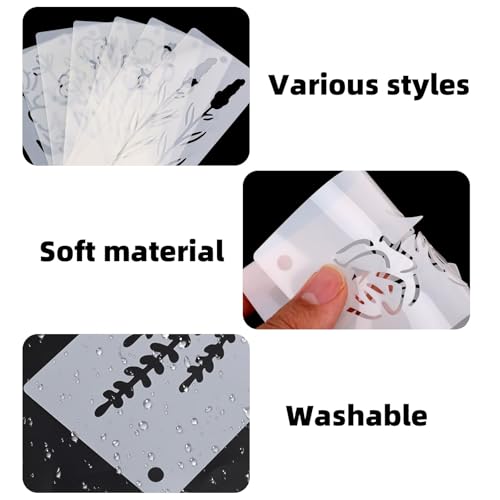 30 Sheet Sheet Template voor Schilderen, 15x7.5cm Decoratieve Bloem Templates Herbruikbare Wine Leaf Template voor het schilderen op hout Canvas Stof Blackboard Scrapbook 4