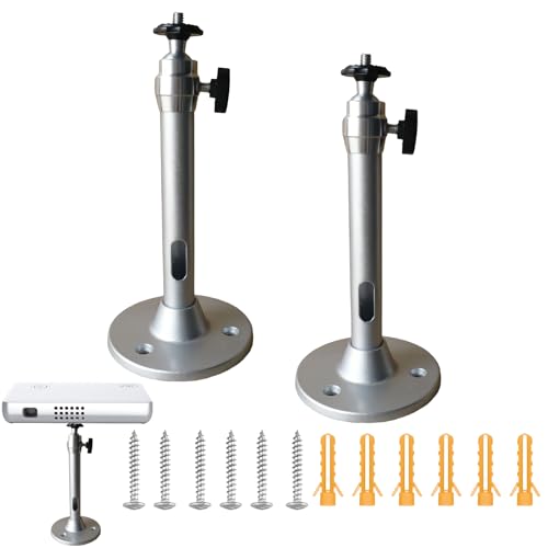 2 x Plafondsteunen, Projector, Aluminiumlegering, Projectorhouder, 180 mm Projector, Plafondhaak, 360° Verstelbaar, met schroeven en uitbreidingsbuis, voor projectoren en bewakingscamera's