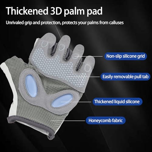 Sportschool Handschoenen voor mannen en vrouwen, Ademende Gewichtheffen Handschoenen met Non-Slip Siliconen, Gewatteerde Palm Grip Bescherming, Cool Stof, Half Finger Handschoenen voor Fitness, Training, Exercising 4