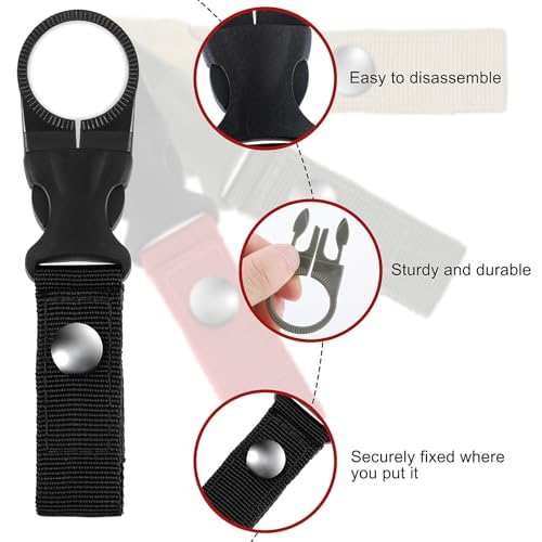 4 Pack Nylon Waterfleshouder Clip, Rugzakhouder Haak, Karabiner Strap Outdoor Water Bottle Buckles voor Camping Wandelen Reizen Vissen 3