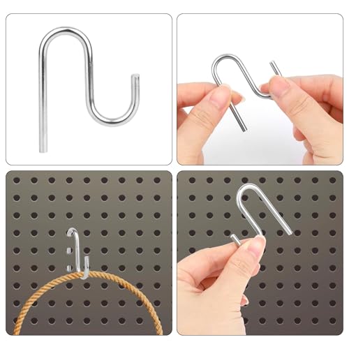 20Pc lange schuren haken, roestvrij staal, universele haken J gevormde schep Hangers voor gereedschap opslag organisatie 4