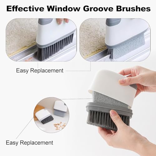3-in-1 Crevice Cleaning Brush voor thuis en kantoor, Multifunctionele schoonmaakborstel voor kleine ruimtes, Window Dust Removal Tool voor mannen en vrouwen 4