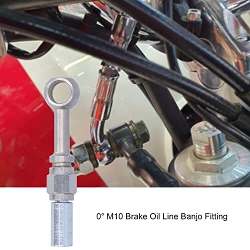 Banjo Brake Fittings, 4st 0° M10 Roestvrij staal motorfiets Remlijn Banjo Past remslang Banjo Adapter Vervanging Andere toebehoren 3