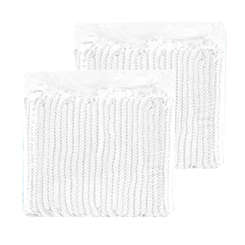 100 stuks wegwerppet, Non-woven stof haarnet voor Salon, Fabriek, Dubbele Rubber Band, Grote Ruimte, Stofdicht (Wit)