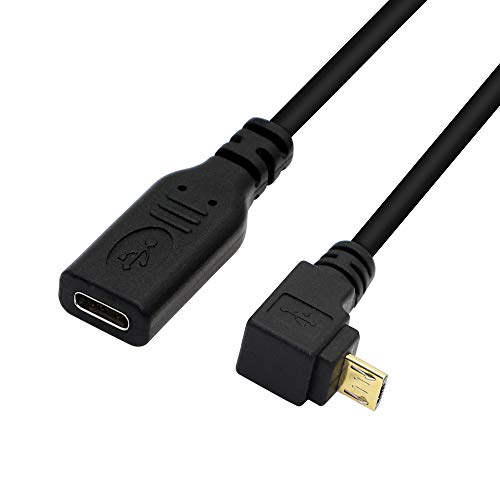 1 Paar USB C naar Micro USB Converter Kabel, Type C Vrouw tot 90 graden naar beneden Micro USB Gegevenskabelondersteuning opladen en gegevensoverdracht (U/D) 4