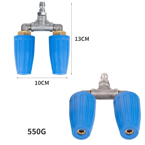 4000 PSI Dubbele Turbo Nozzle, Messing Keramiek 1/4 Inch Quick Coupling 2mm Hole 4 tot 6 GPM Drukwasmachine roterende tip 4
