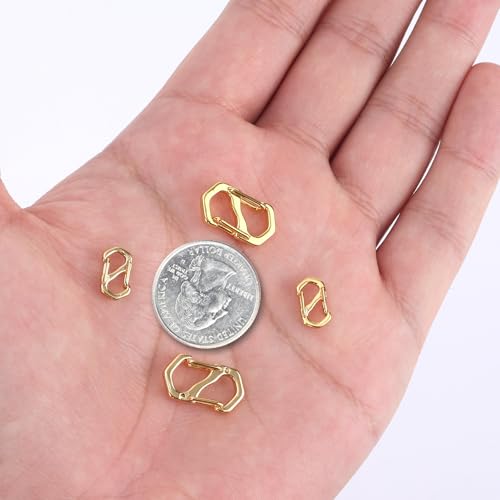 12 st Dubbele Opening Karabiner sluiting, ketting korter 2 maten ketting sluiting armband sluitingen en sluitingen S-Lock sieraden Clips voor doe-het-zelf sieraden maken (Goud) 3
