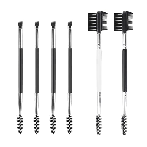 6Stuks wenkbrauwenborstel Professional Dubbelzijdige wimper Comb Angulaire wenkbrauwen en Spoolie wimper Comb 2 in 1 wenkbrauwenborstel gereedschap make-up gereedschap voor het aanpassen van wenkbrauwen en wimpers