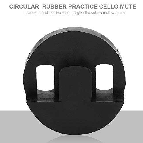 Cello Damper, Ronde Tourte Bass Damper Circulaire Ronde Rubber Oefening Damper voor Cello Muziekinstrumenten Accessoire Zwart 5