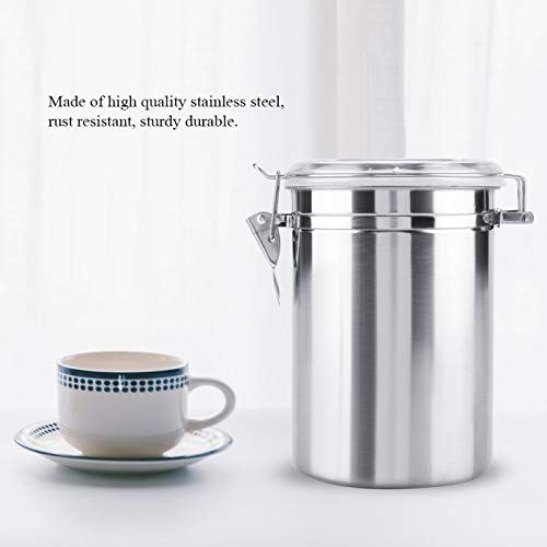 Roestvrij staal luchtdichte Canisters, Koffie en voedselopslag Container, Canister Food Storage Jar met duidelijke deksel en sluitklem (1900ML) 5