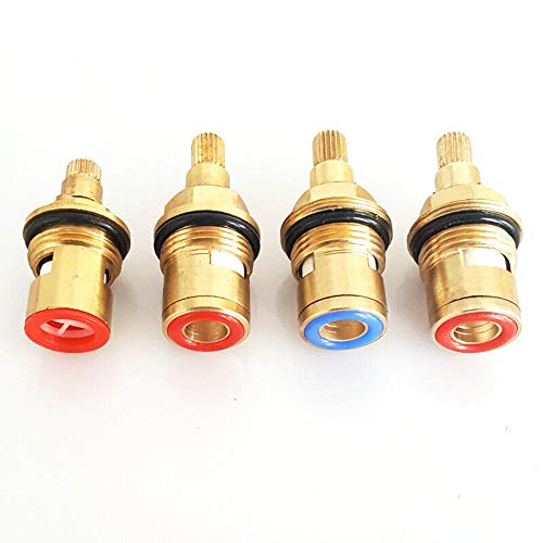 Keramische schijf cartridge klep 20 versnellingen vervanging Tik op klep messing tap cartridge vervanging voor badkamer of keuken (D-type enkele draad) 5