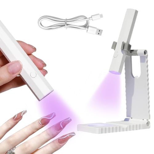 Mini UV-lamp voor Nagels, Mini LED Lamp voor Gel Nails, Portable Nail UV Lamp met statief, 20/60s Timer Modi, oplaadbaar voor Nail Polish, Surface Gel, Nagellijm, Cadeaus voor Vrouwen