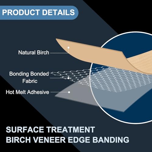 Berk Afwerking Tape, 1 inch x 250 m, voor houten oppervlakken, voorgelijmd, voor oppervlakken gemaakt van flexibel multiplex met hete smeltlijm 3