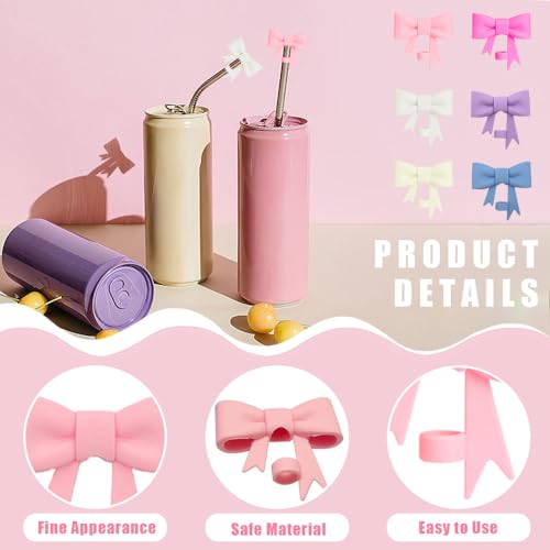 6 stuks striklinhoezen dop 10 mm siliconen toppers herbruikbare stofdichte boogvorm strodeksels leuke lekvrije pipethoes voor tweelaars camping toeristische accessoires (6 kleuren) 3