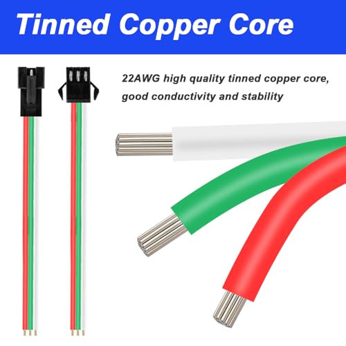 JST SM 3 Pin Connector voor WS2812B WS2812 WS2811, 22AWG LED Plug/Bush Adapter Open Wire (60PCS) 4