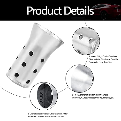 Universele 51mm RVS motordemper geluiddemper insert Silencers 4