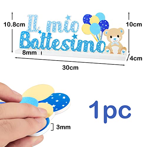 Il Mio Battesimo Tafel Decoratie Houten Tafel Ornamenten Christenen Hout Bureau Decoratie Tafel Decoratie (Blauw)