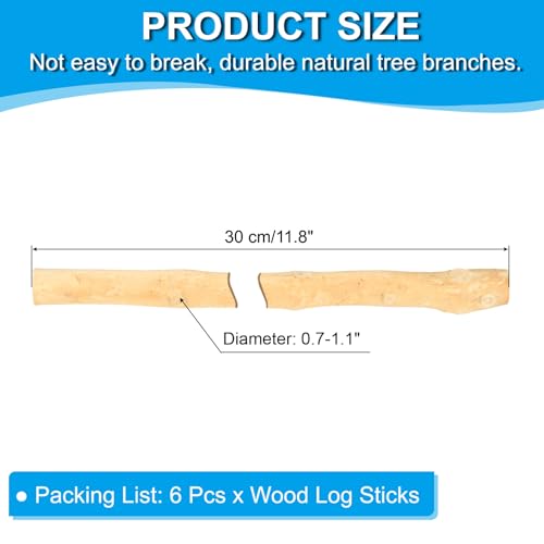 6 stuks 30 cm hoge houtstokjes, 1,8-2,8 cm in diameter natuurlijkhout ambachtelijke stokjes, droogdhout stokjes hoeten taken voor doe-het-zelf ambachten accessoire decor foto