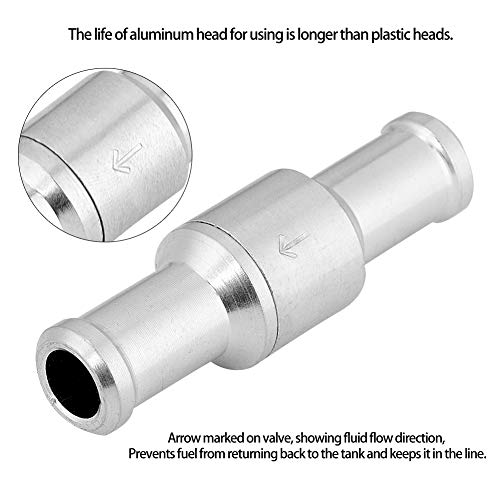 Stap Aluminium inline rechte controleklep voor brandstof, olie, Benzine, biodiesel, gas, vloeibaar, water, koelvloeistof, lucht/vacuum (12mm) 5