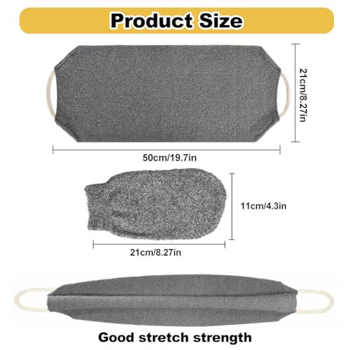 Douche terug Scrubbers Dubbele laag/zij-terug Wasser voor douche met handgrepen body scrubber Exfoliator voor vrouwen met body scrub handschoenen 5
