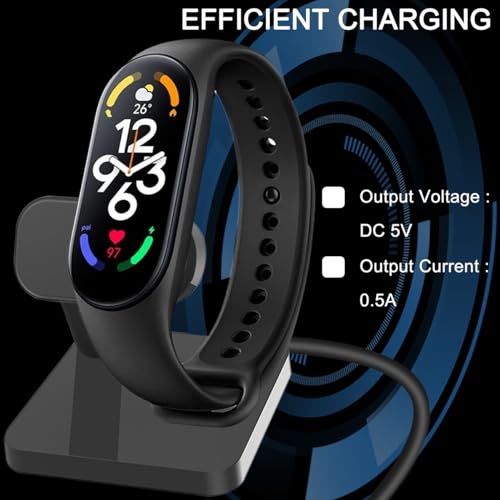 Oplaadstation Compatibel met Xiaomi Mi Band 6/Mi Band 7/Mi Band 5/Amazfit Band 5, Magnetische laaddock, Stand, laadstand, USB-oplaadkabel, laadhouder, met 1 meter kabel 5