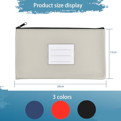 Verpakking van 3, 28 x 15 cm, waterdichte A5 portemonnees voor bankbiljetten en documenten, voor persoonlijk en zakelijk gebruik voor cosmetische paspoorten (B)