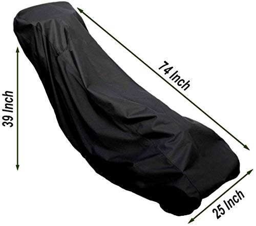 210D Silver Coated Waterproof Stof, Stofdicht, Push Lawn Mower Cover met Opbergzak (zwart) 3