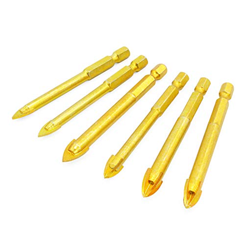 10Stuks 8mm wolfraam Carbide Drill Spear Head met Hex Shaft Glas Ceramic Cross Spear Head voor Spiegel Porselein Marmer 3