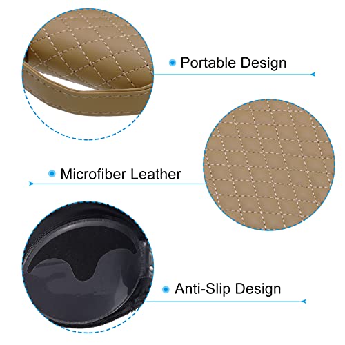 CD-hoeshouders, microvezel leer 20 capacacitit raster dragtas schijf opslag verdelers portemonnee organisator voor schieven collectie bescherming, beige 4