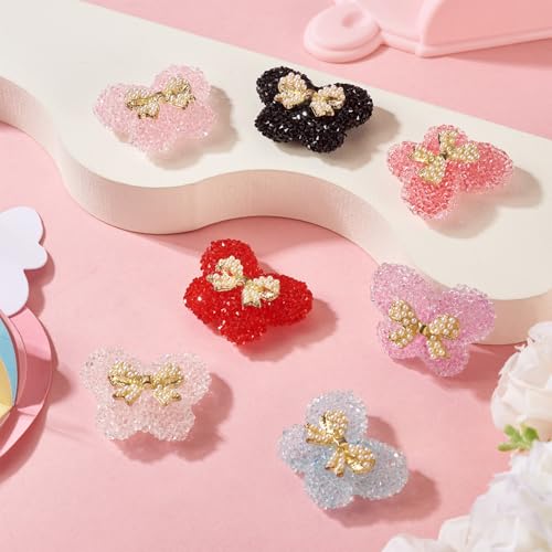 7 stuks strik en vlinder acryl kralen suikerachtige vlinder spacer kralen doorschijnend Frosted gummy snoep dikke kraal voor doe-het-zelf armband ketting sieraden maken 3