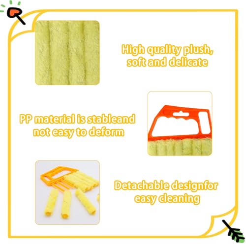 2 stuks Blinds Schoonmaakborstel, Louvre Cleaner, Raffstore Schoonmaakborstel, 7 Slat Blind Brush voor blinden, Window Brush, Airconditioning 3