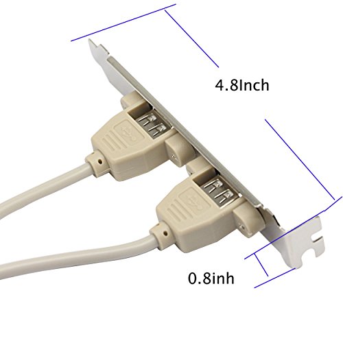 2 poorten USB 2.0 Verlengstuk achterpaneelhouder naar IDC Moederbord 9 Pin USB Kabelhostadapter 2-pack 3