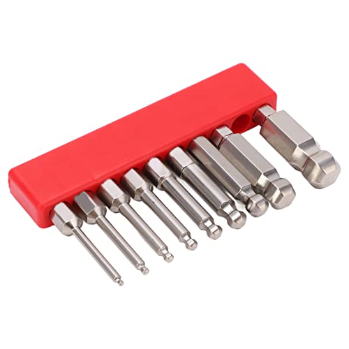 Ball Head Hex Schroevendraaier Bit, 9Pcs Hex Schroevendraaier Bit Set roestvrij staal magnetische kogelkop Hex Bits 1/4 Inch Hex Shank(50mm/1.97in)