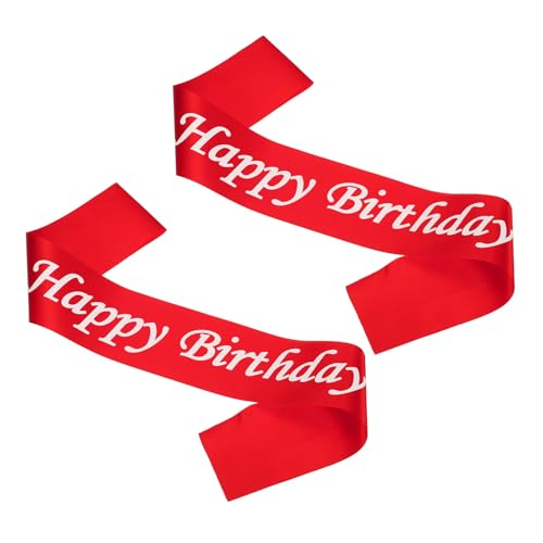 Verjaardag meisjes sash, 2 stuks verjaardag sash voor vrouwen satin koningin prinses sash party decoraties voor feestgeschenken gunsten, rood
