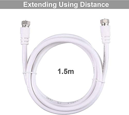 4-Way TV Radio, F Connector, Adapter, Kabel, Antenna, Divider, SAT Splitter, Metaal TV Divider 5-2500M Hz incl. Adapter + Kabel + 4 x F Plugs aan Coaxiale Plug + 5x F Aansluiting aan