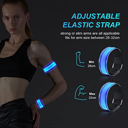 Oplaadbare LED Armband, Reflective LED licht armband met USB, LED armbanden, licht bandje, veiligheidslamp, Unisex voor Nachtrennen, Joggen en Outdoor Sporten 3