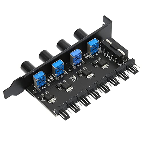 72W PCI Bracket PC Ventilator Hub met 4 Knoppen, 8 Kanalen, 4PIN Interface - CPU, Chassis, HDD, VGA PWM Koelventilator Snelheidsregelaar 4