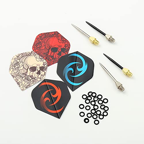Dart tips 12 stuks dart en dart vluchten - 4 sets dart tips en 4 sets dart vluchten en dart gums (4 kleuren) 3