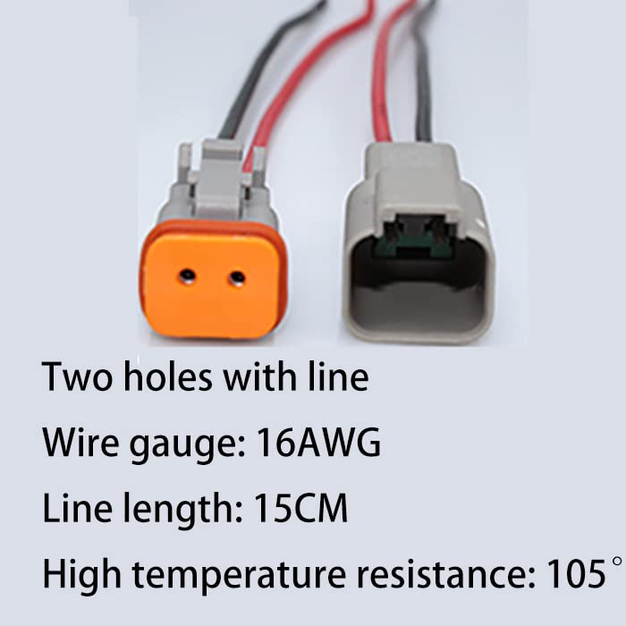 elektrische verbindingsstukken 2 Pin verzegeld Grijze man Vrouwelijke Auto Waterdicht met 16 AWG Kabel voor Motorfiets, Scooter, Auto, Boot (2 Sets)