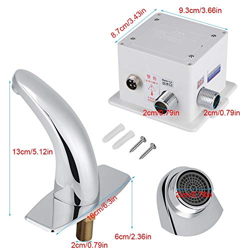 Automatische Infrarood sensor Faucet, Hand Basin Faucet, Keuken Badkamer Aanrecht Waterkraan met Control Box 5