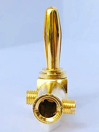 24K Banana Plug 90 Degree Speaker Banana Plug High-end Banana Plug 4mm voor versterker Audioluidspreker Kabelgebonden Polen Goud Verguld 5 Zwart en 5 Rood 5