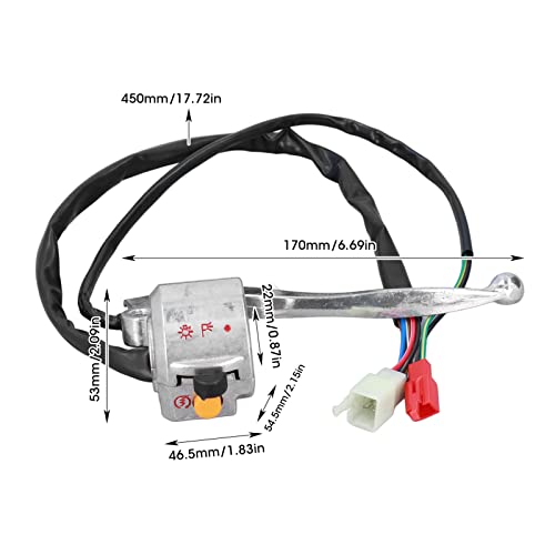 Motorfiets Scooter, 50 cc, Linkerschakelaar, 2 stuks, 22 mm, Remtrommel, Motor handgreepschakelaar, Links, Rechts, Aluminiumlegering, Vervanging 5