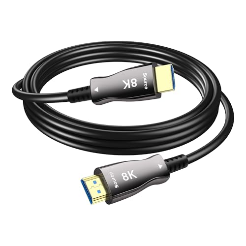 Ultra 8K Fiber HDMI Kabel High Speed HDMI 2.1 Kabel 48Gbps 8K@60Hz 4K@120 Hz Ondersteuning DDC CEC HPD eARC Compatibel met HDTV Xbox Blu-ray Monitor Laptop Projector (10FT)
