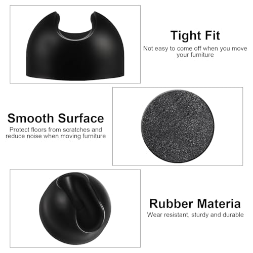 Haarspeld Beenbeschermer Voeten, Haarspeld Benen Voetbescherming, Hoes Geschikt voor 10mm Haarspeld Koffie Tafel Benen, Zwarte Stoel Been Caps Gemaakt van Rubber, Meubels Kussens, Vloerbeschermers (Pack van 8) 3