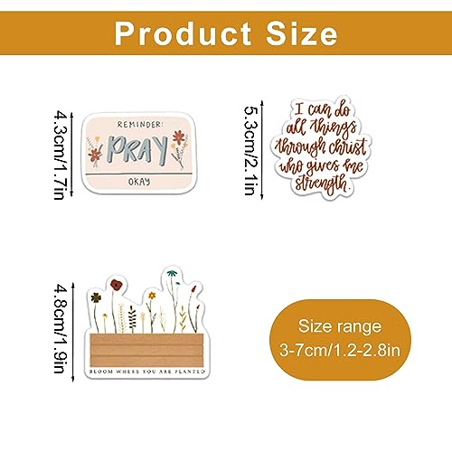 100st Christelijke Stickers, Boho Bijbel Stickers Inspirerende Bijbel Vers Stickers Esthetische Christelijke Religieuze Giften Bijbel Vinyl Stickers voor Waterflessen Laptop Journaling Scrapbook